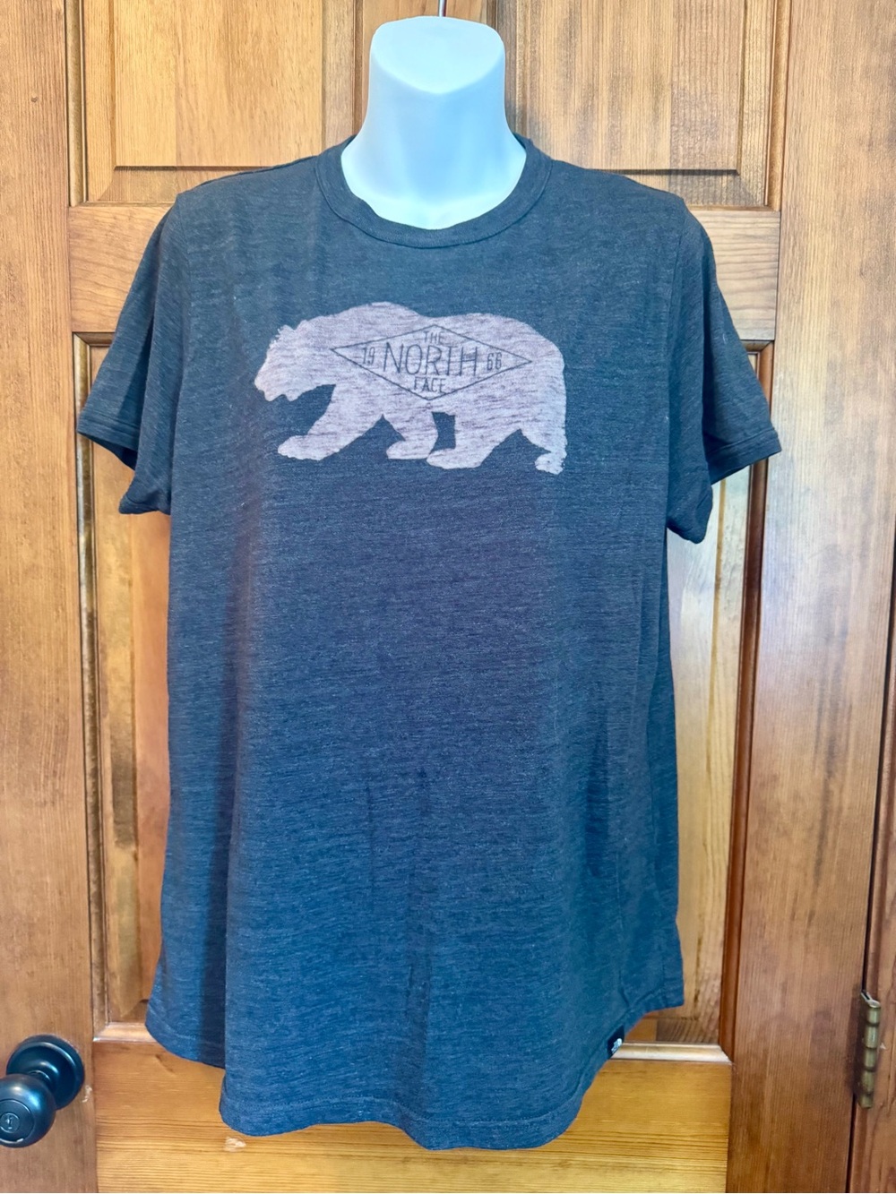 The North Face Charcoal Heather Bear Logo Short Sleeve Tee